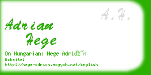 adrian hege business card